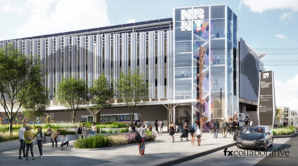 Rendering of New Rochelle Transit Center. Designed by FXCollaborative