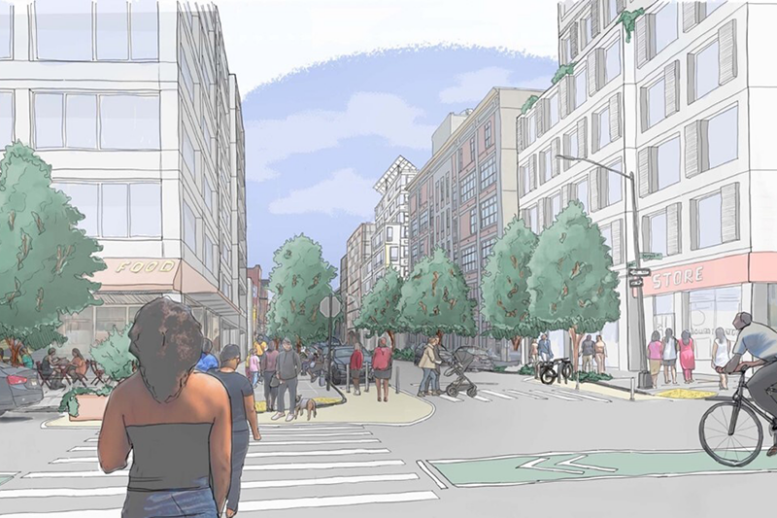 Rendering of Atlantic Avenue planned work, via nyc.gov