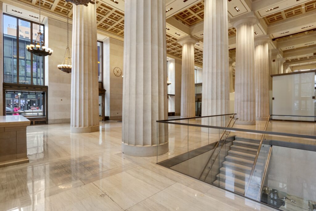 Photograph of retail space at 195 Broadway. Credit: Shoootin Photography