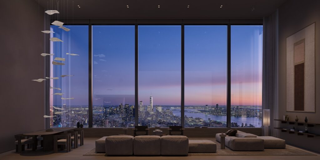 Rendering of view from a unit at 262 Fifth Avenue, courtesy of Avakaza Studio