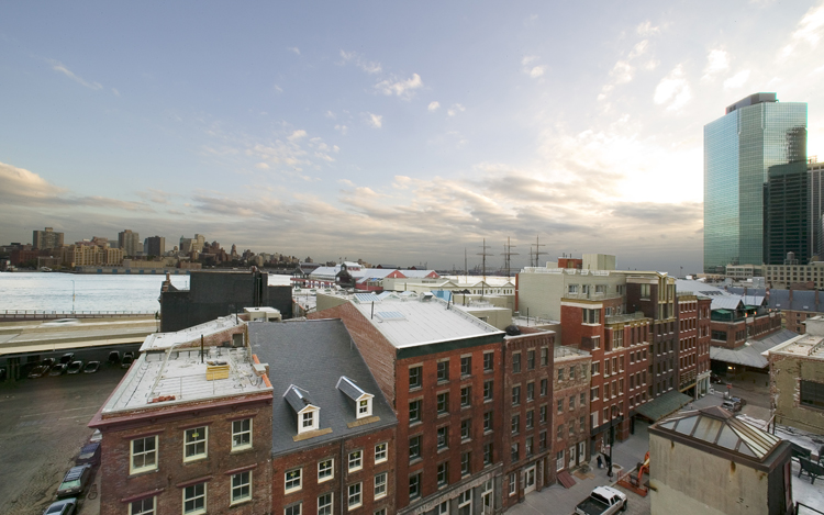 Photograph of Historic Front Street, via the Durst Organization