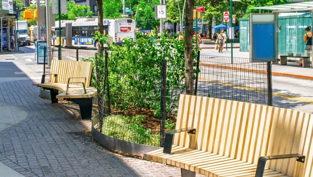 Photograph of new space at Fulton Mall, via the Downtown Brooklyn Partnership.