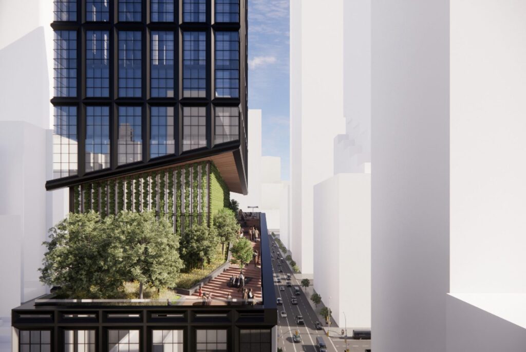 460 10th Avenue. Designed by Perkins Eastman. Rendering courtesy of Sherwood Equities.