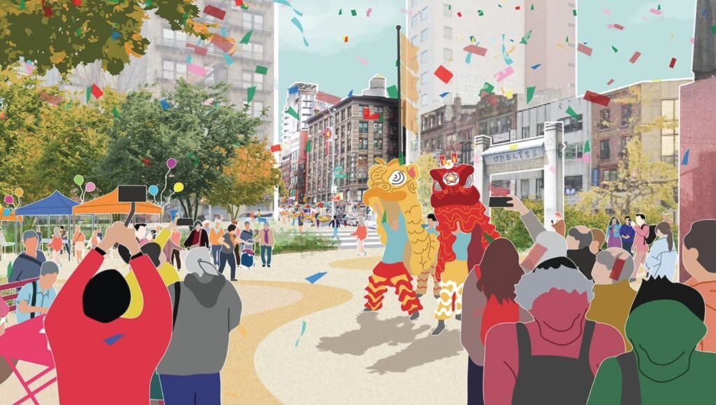 Rendering of new Chatham Square layout. Designed by Marvel.