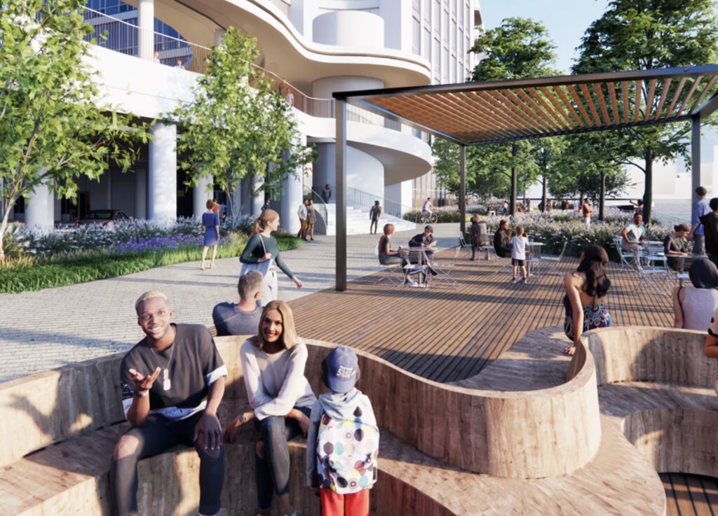 Rendering of Fordham Landing, via onefordhamlanding.com.