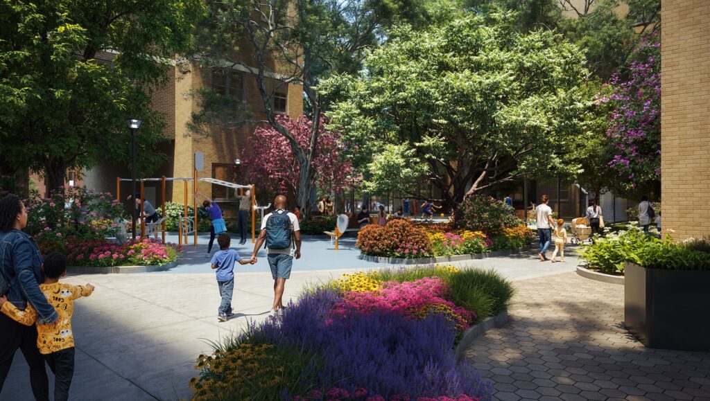 Rendering of Metro North Plaza, via nyc.gov.
