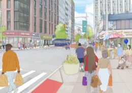 Illustration of Jamaica Avenue and 165th Street, via jamaicaplan.nyc.