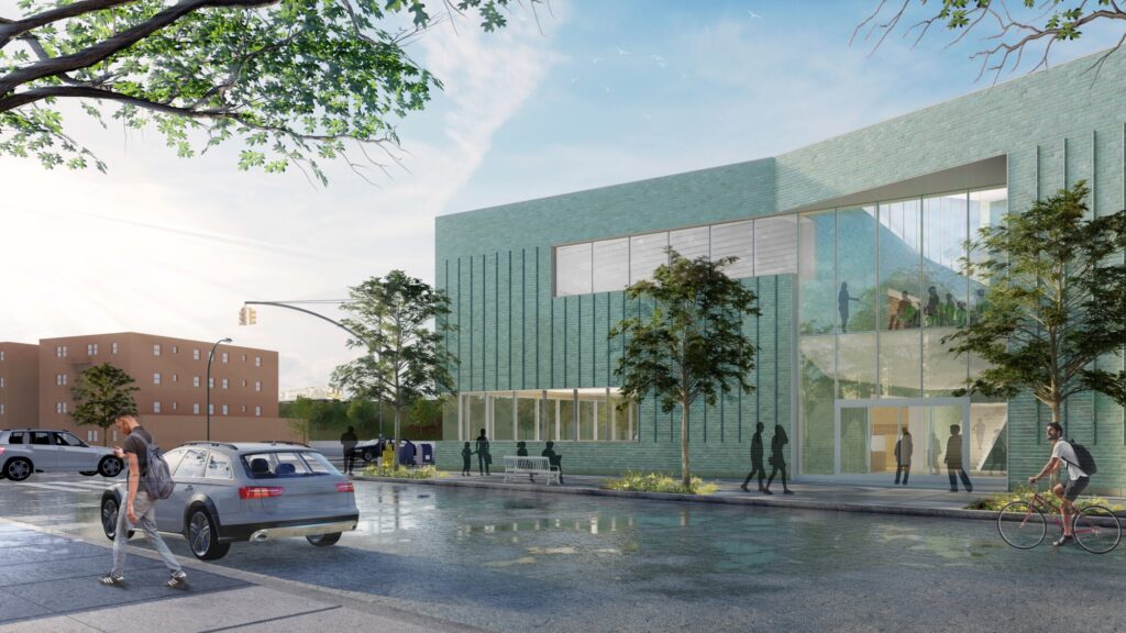 The new Queens Public Library at Rego Park. Designed by Wiess/ Manfredi. 