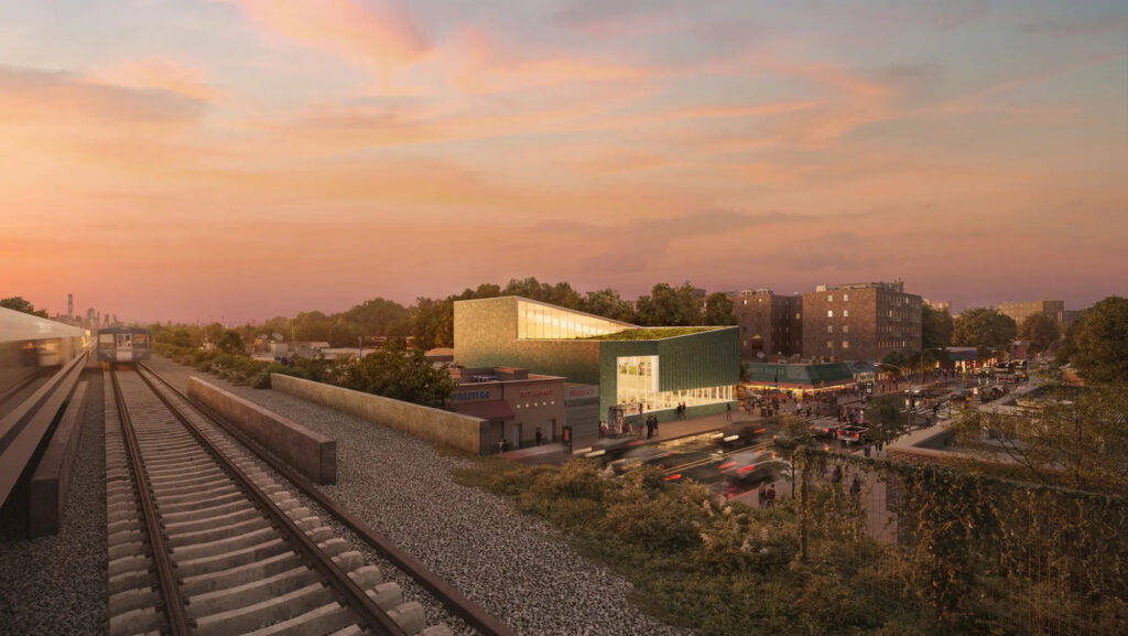The new Queens Public Library at Rego Park. Designed by Wiess/ Manfredi. 