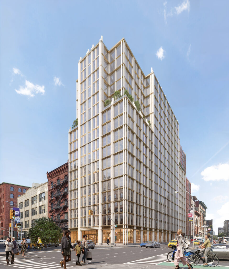 The outdated design proposal for 375 Lafayette Street by SHoP Architects.