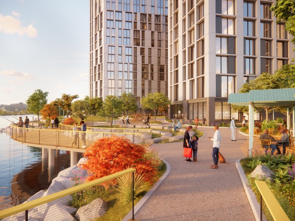 Renderings of La Ostra, designed by Magnusson Architecture and Planning PC.