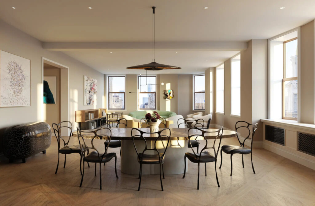 The "Great Room" on level 21. Rendering courtesy of the Flatiron Building.