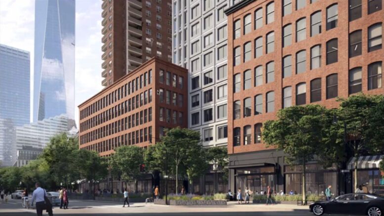 The base of 310 Greenwich Street. Image courtesy of The Tribeca Trib.