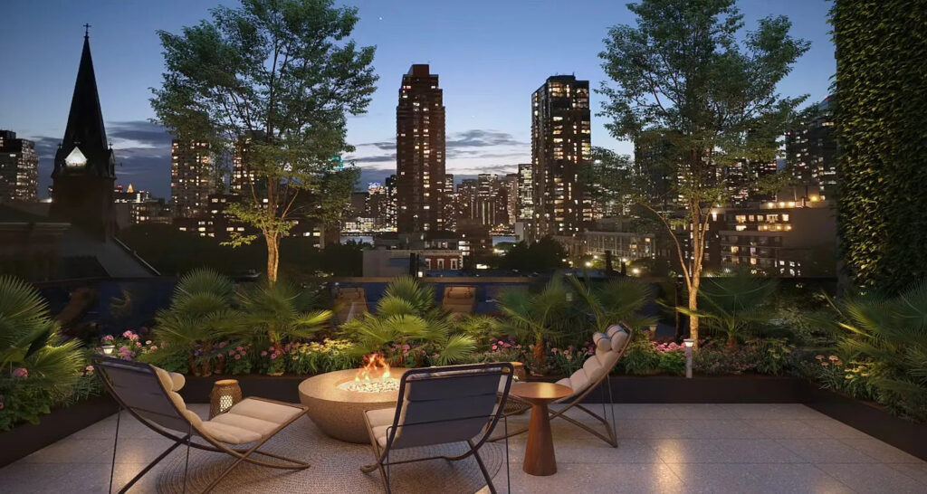 The courtyard at 10-39 49th Avenue.
