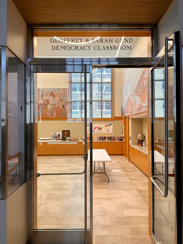 The Geoffrey & Sarah Gund Democracy Classroom. Photo by Michael Young.