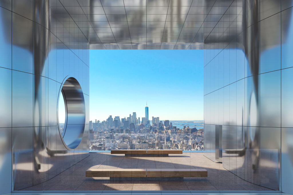 The communal loggia space. Rendering courtesy of Hayes Davidson.