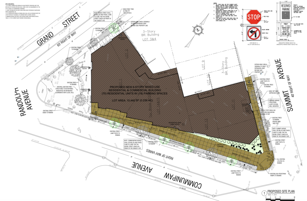 723 Grand Street. Diagram courtesy of Jersey City Planning Board.