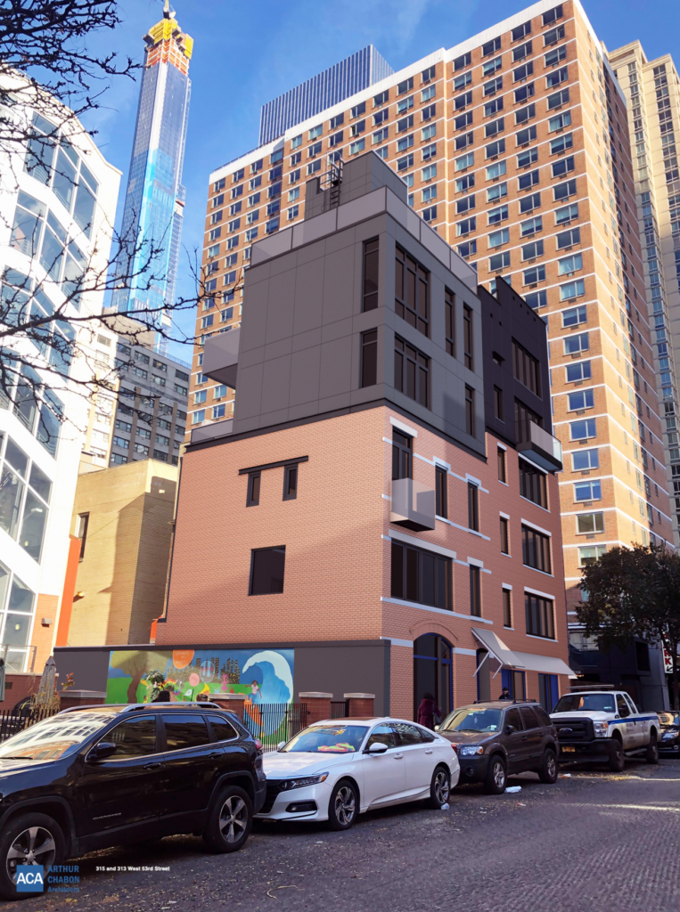 313-315 West 53rd Street. Rendering courtesy of Arthur Chabon Architects.