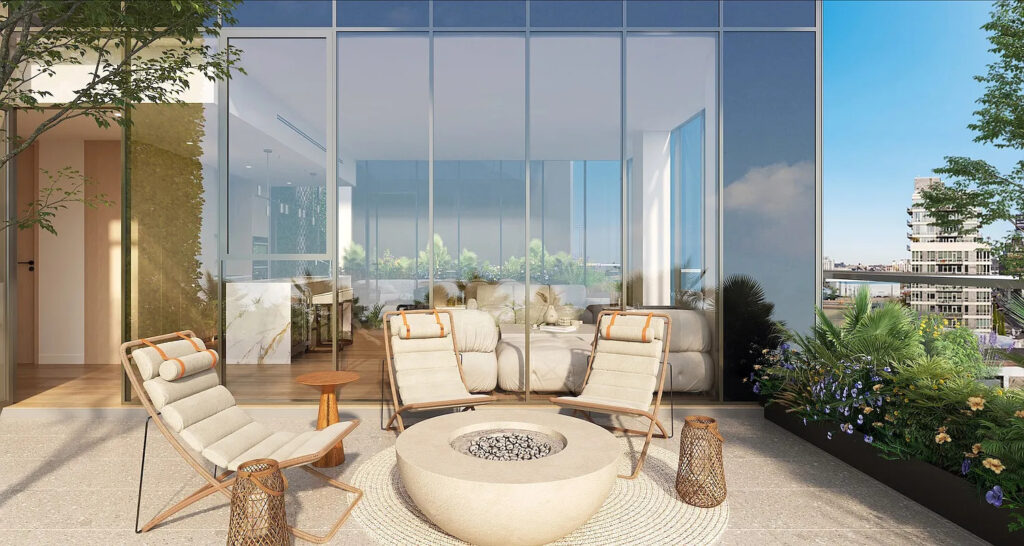 The outdoor roof deck at 10-39 49th Avenue.