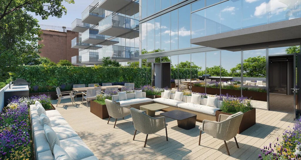 The outdoor roof deck at 10-39 49th Avenue.