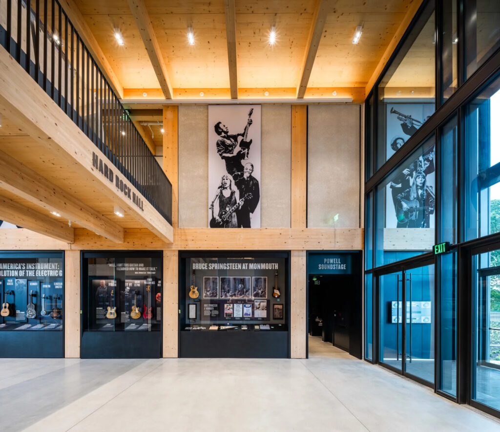 The entrance hall at The Bruce Springsteen Music Center For American Music (BSCAM). Photo by Alex Ferrec.