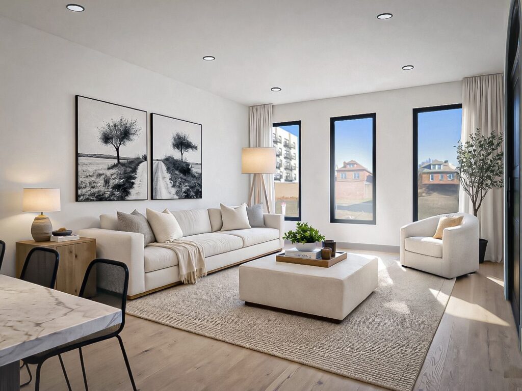 A typical living room at 219-231 Dwight Street. Image courtesy of Academy Capital.