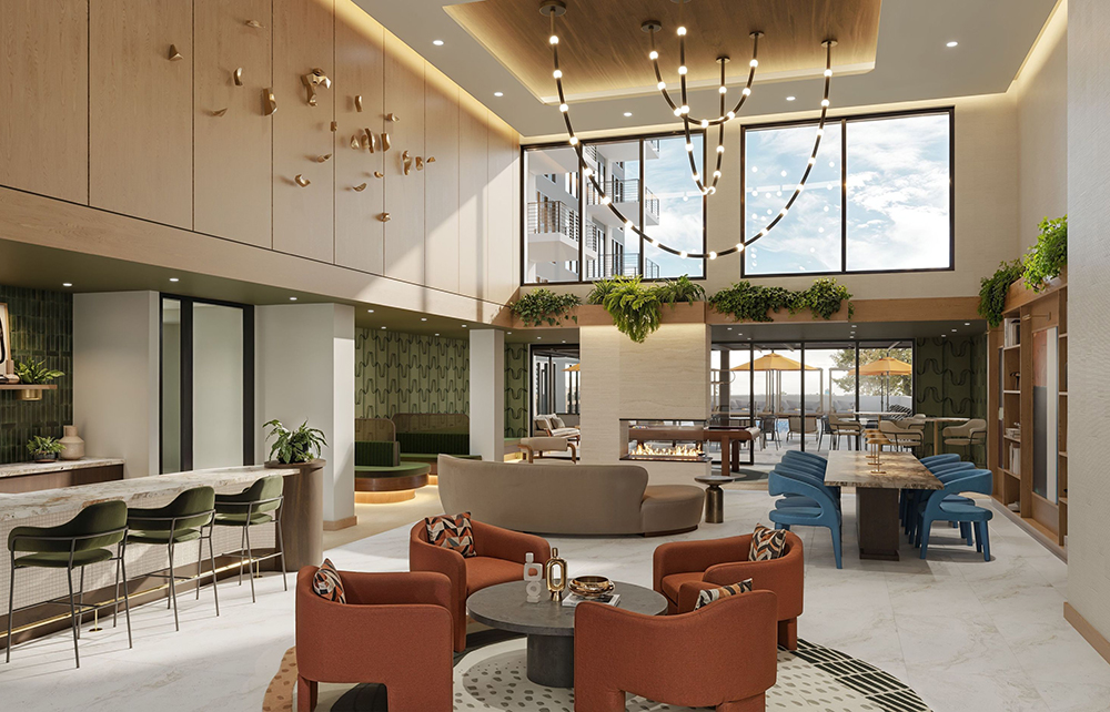 The amenity space at 70 Westchester Avenue.