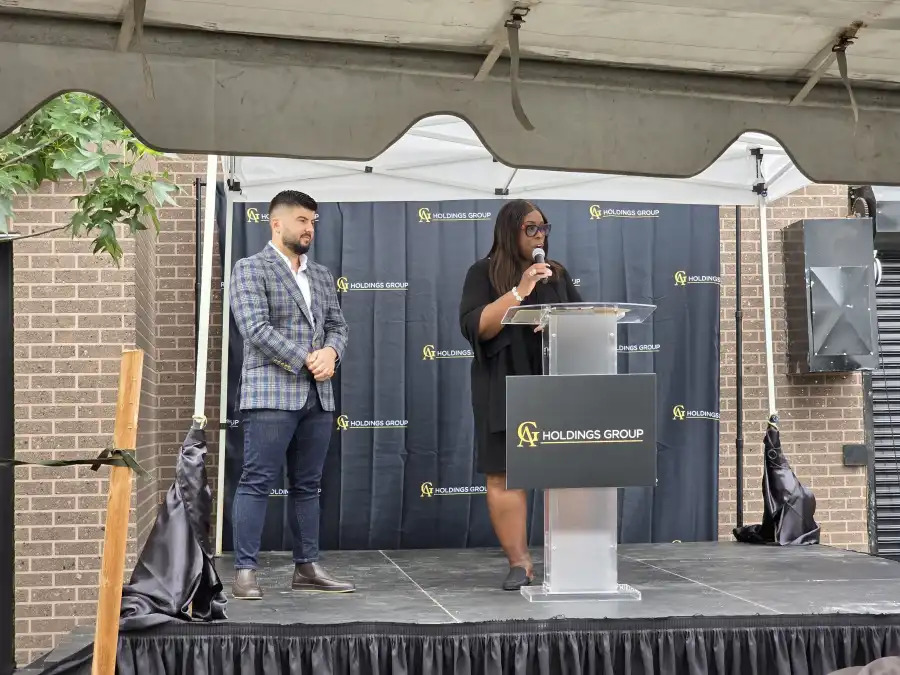 The ribbon cutting for 19 & 21 East 198th Street. Photo courtesy of Emily Swanson.