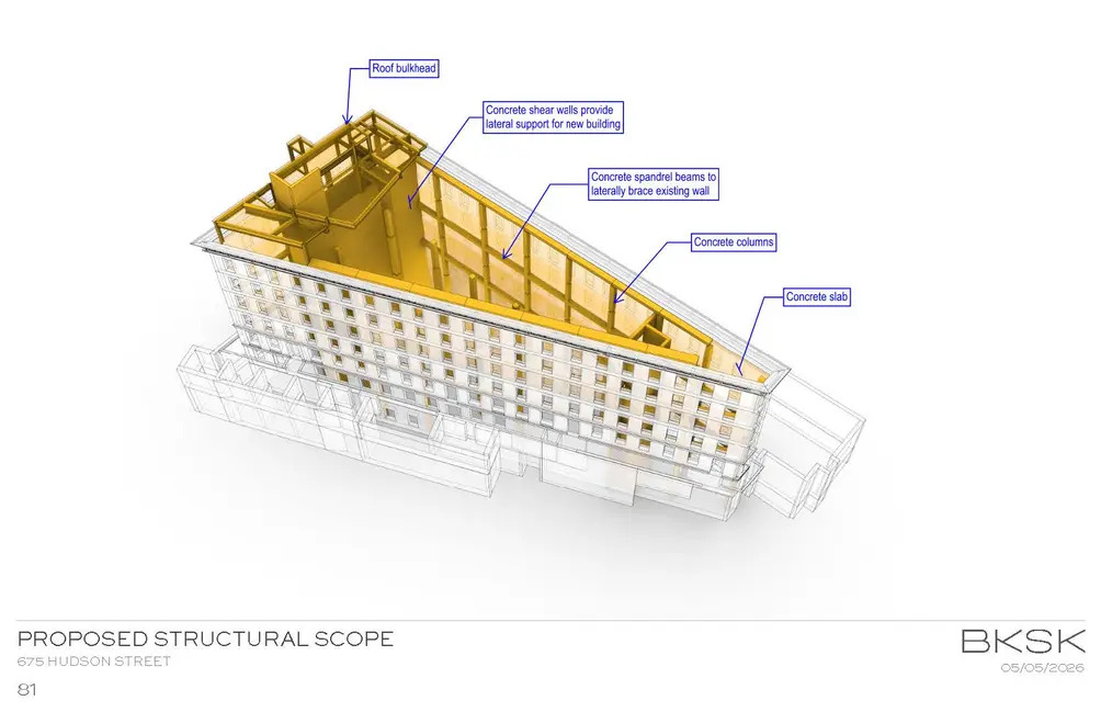 675 Hudson Street. Rendering courtesy of BKSK Architects.