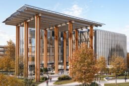 The new Interdisciplinary Science Building at Montclair State University. Rendering courtesy of HoK Architects.
