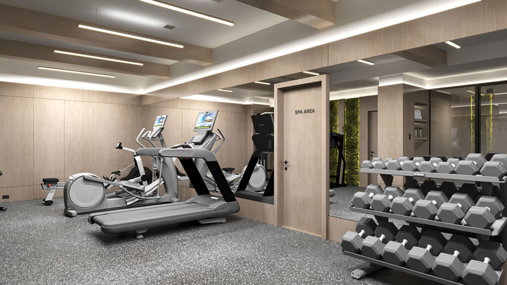 The fitness center at 214 West 80th Street. Rendering courtesy of ZArchitecture. 