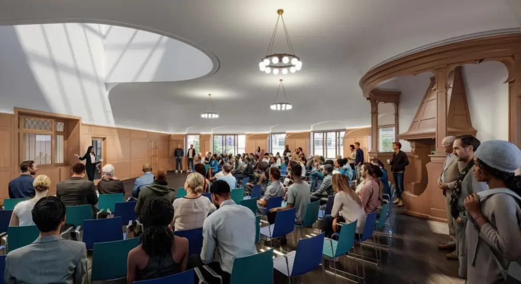 Level three of The Brooklyn Public Library - Pacific Branch at 25 Fourth Avenue. Rendering courtesy of Safdie Architects.