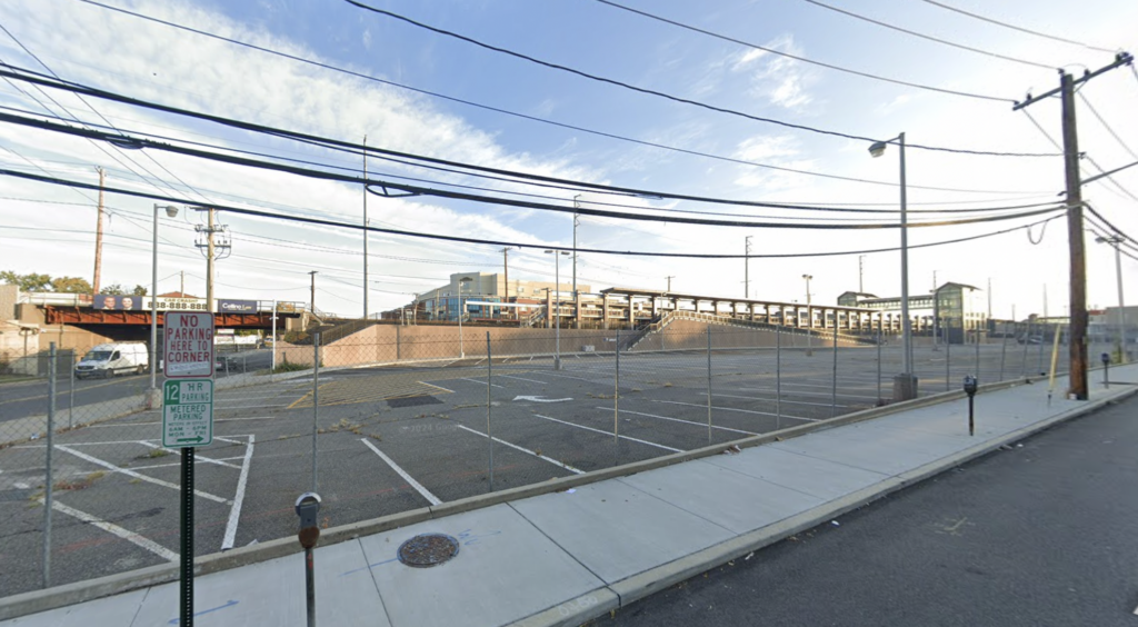 The former Metropolitan Transportation Authority (MTA) parking lot directly next to the Westbury Long Island Rail Road station. Image via Google Maps.