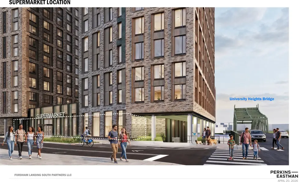 Fordham Landing South. Rendering courtesy of Perkins Eastman.