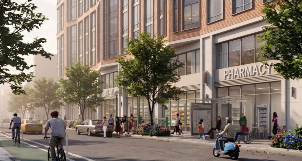 The Frances at 100-12 Queens Boulevard. Rendering courtesy of NYC CPC.