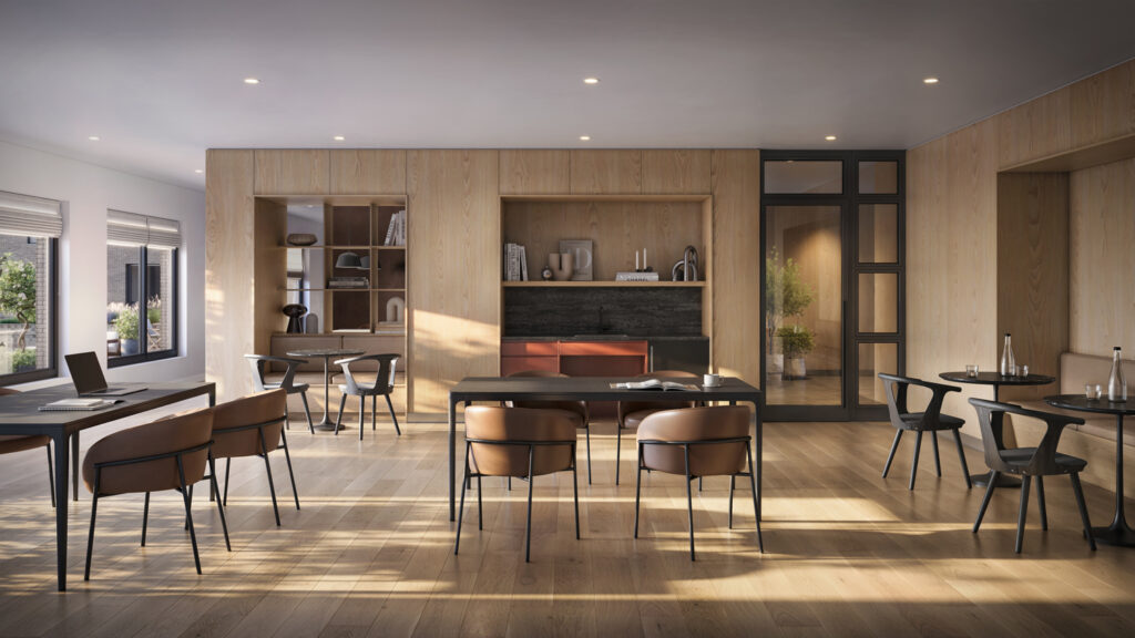 The cafe. Rendering courtesy of Toll Brothers City Living. 