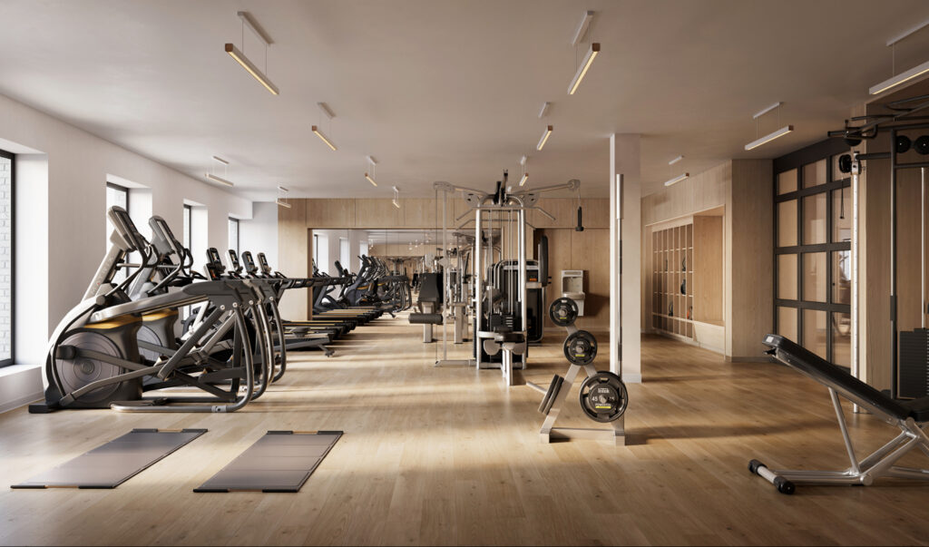 The fitness center. Rendering courtesy of Toll Brothers City Living. 
