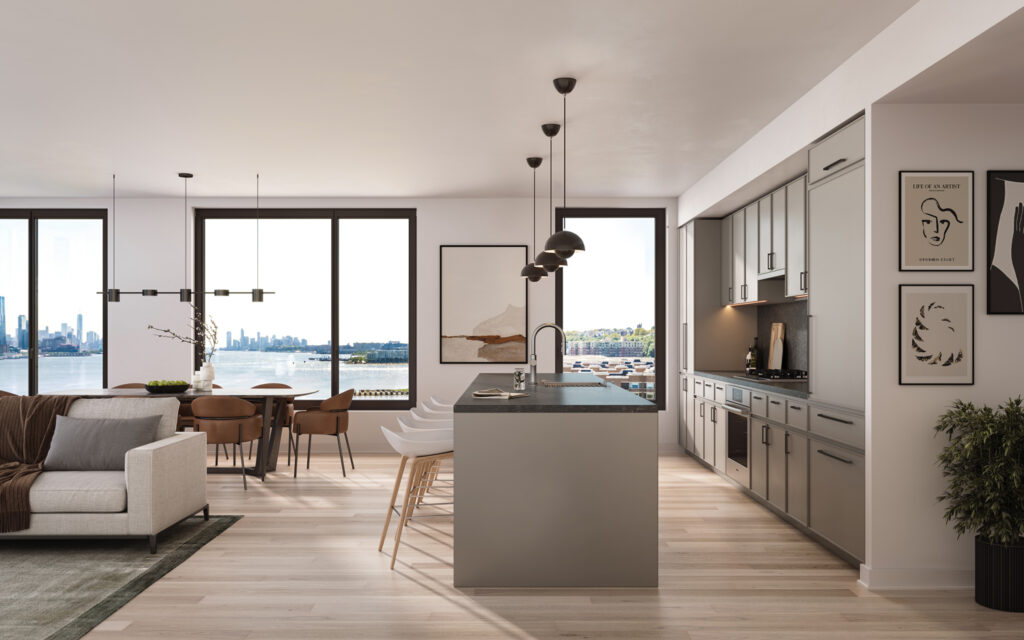 A kitchen. Rendering courtesy of Toll Brothers City Living. 