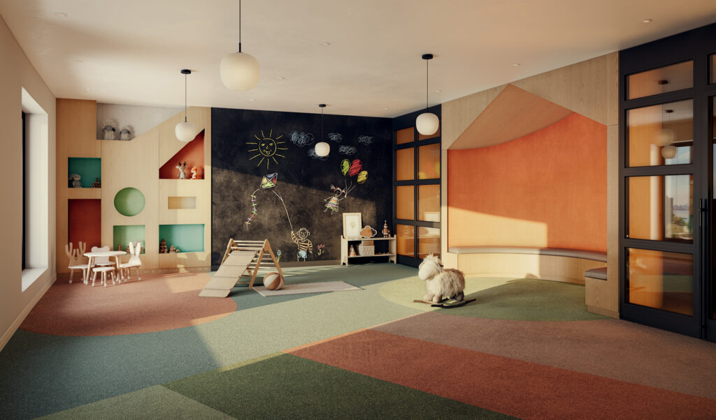 The children's playroom. Rendering courtesy of Toll Brothers City Living. 