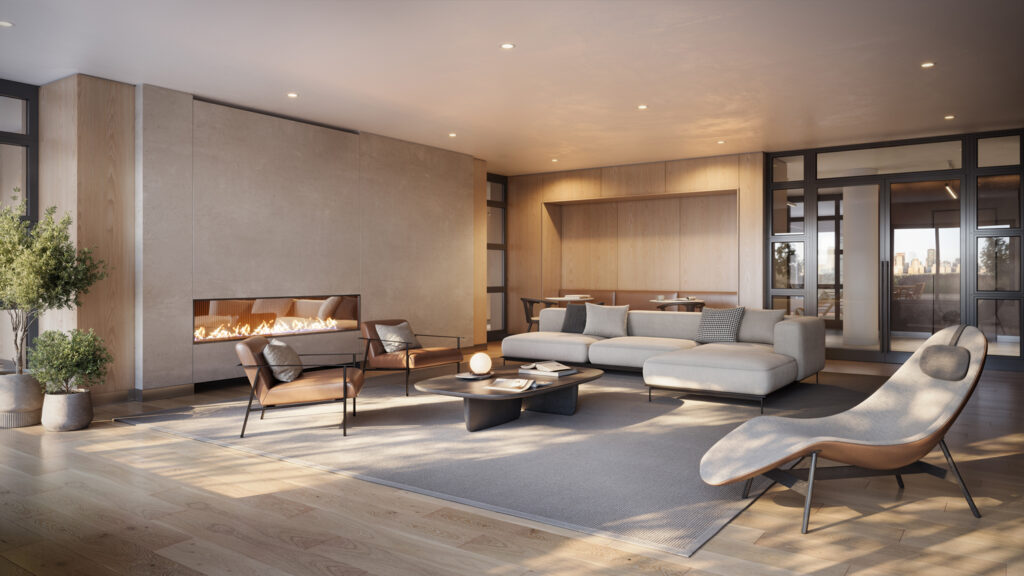 The lounge. Rendering courtesy of Toll Brothers City Living. 