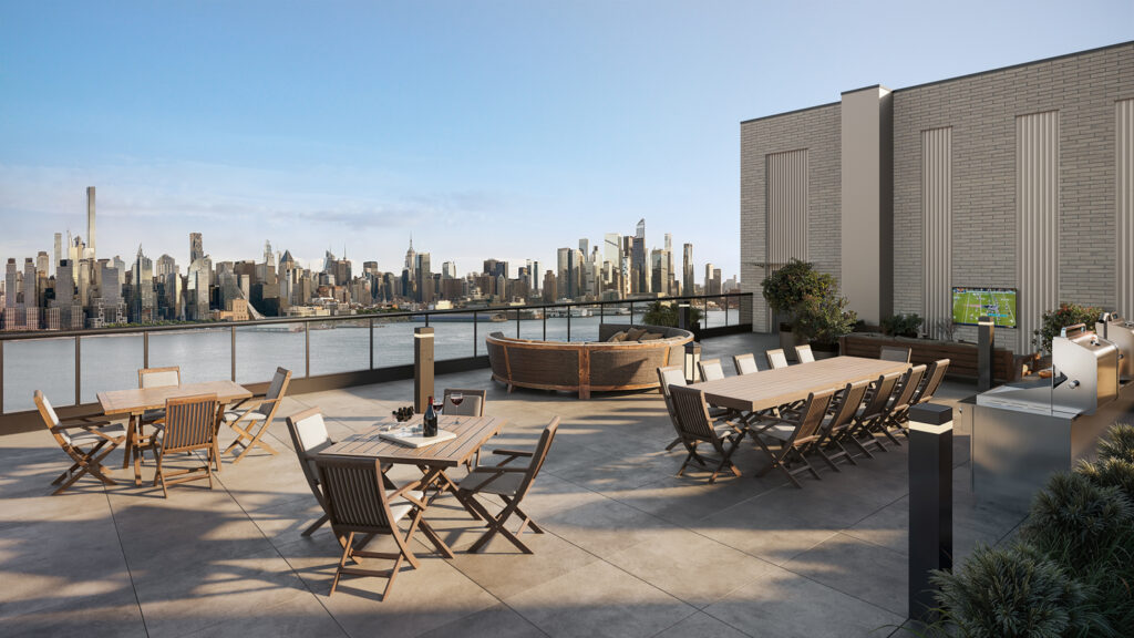 A private rooftop terrace. Rendering courtesy of Toll Brothers City Living. 