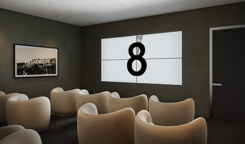 The screening room. Rendering courtesy of Toll Brothers City Living. 