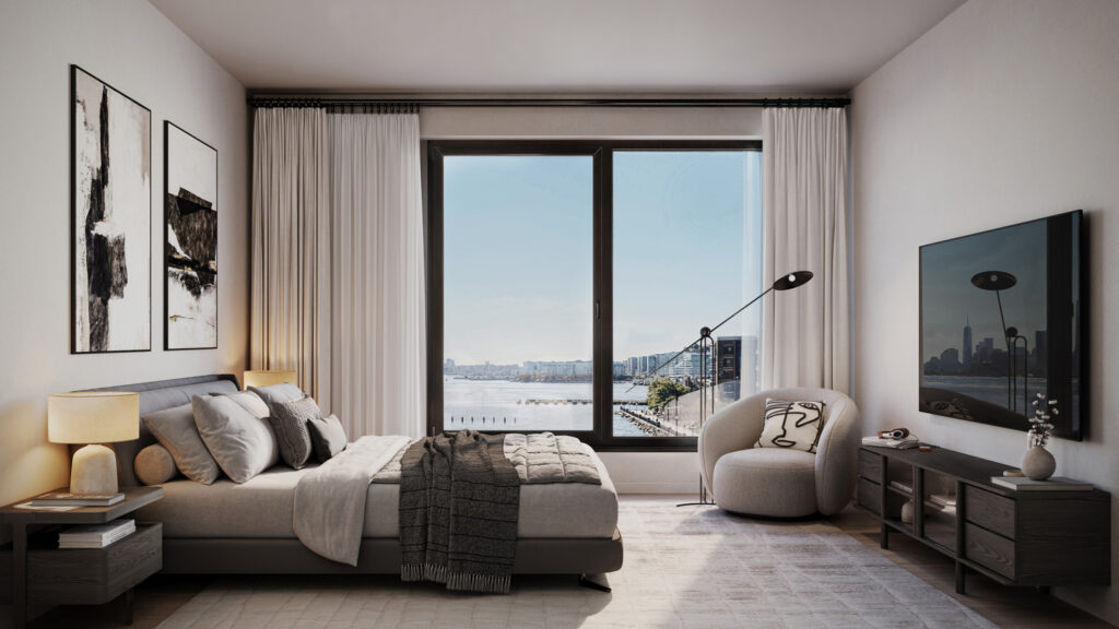 A secondary bedroom. Rendering courtesy of Toll Brothers City Living. 
